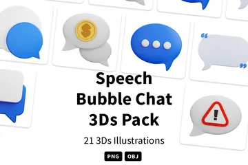 Speech Bubble Chat 3D Icon Pack