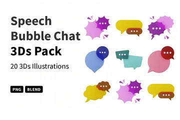 Speech Bubble Chat 3D Icon Pack
