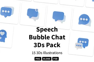 Speech Bubble Chat 3D Icon Pack