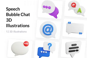 Speech Bubble Chat 3D Illustration Pack