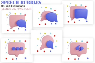 Speech Bubbles 3D Icon Pack