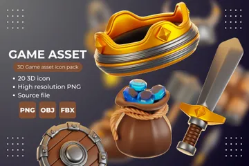 Spiel-Asset 3D Icon Pack