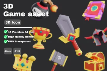 Spiel-Asset 3D Icon Pack