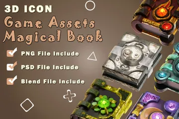 Spiel-Asset (Magisches Buch) 3D Icon Pack