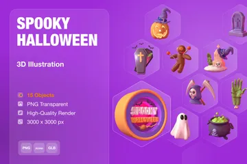 Spooky Halloween 3D Icon Pack