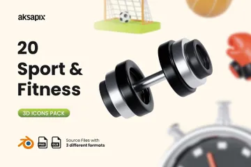 Sport And Fitness 3D Icon Pack