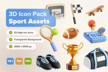 Sport Assets 3D Icon Pack