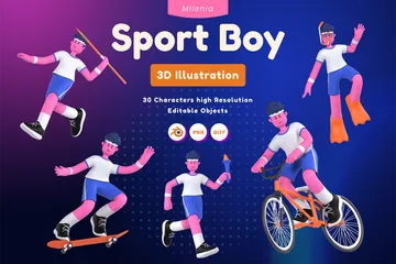 Sport Boy 3D Illustration Pack