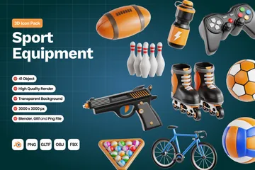 Sport Equipment 3D Icon Pack