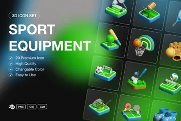 Sport Equipment 3D Icon Pack