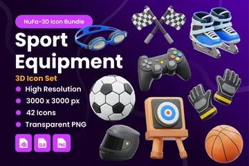 Sport Equipment 3D Icon Pack