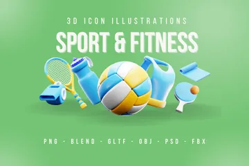 스포츠 및 피트니스 3D Icon 팩