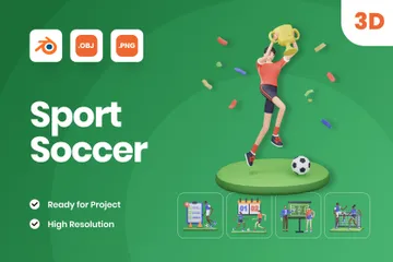 Sport Football Pack 3D Illustration