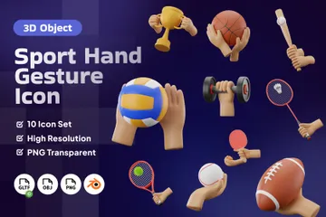 Sport Hand Gesture 3D Icon Pack