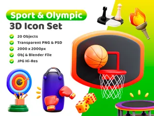 Sport und Olympische Spiele 3D Illustration Pack