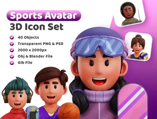 Sports Avatar 3D Icon Pack