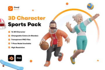 Sports de caractère Pack 3D Illustration