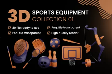Sports Equipment 01 3D Icon Pack