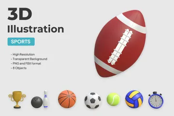 Sports Equipment 3D Icon Pack