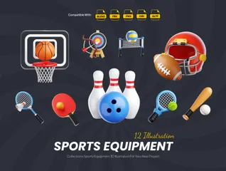 Sports Equipment 3D Icon Pack