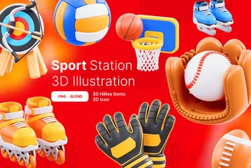 Sport Station 3D Icon Pack