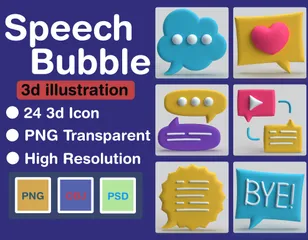 Sprechblase 3D Icon Pack