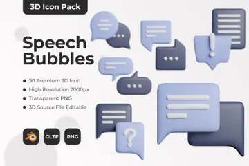 Sprechblasen 3D Icon Pack