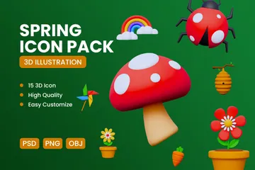 Spring 3D Icon Pack