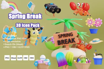 Spring Break 3D Icon Pack
