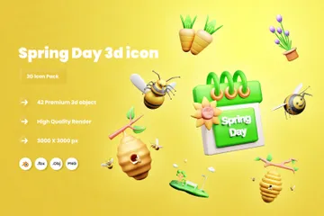 Spring Day 3D Icon Pack
