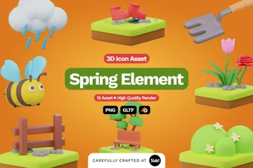Spring Element Vol.1 3D Icon Pack