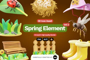 Spring Element Vol.2 3D Icon Pack