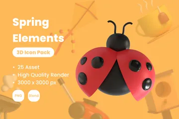Spring Elements 3D Icon Pack