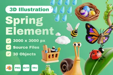 Spring Elements 3D Icon Pack