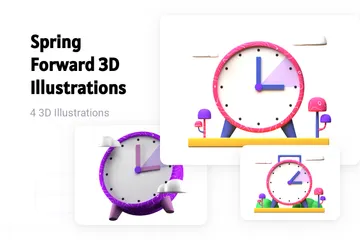 Spring Forward 3D Illustration Pack