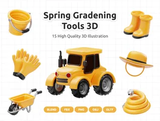 Spring Garden Tools 3D Icon Pack