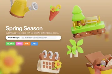 Spring Season 3D Icon Pack