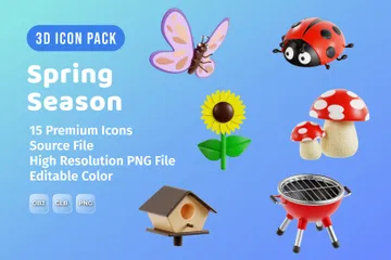 봄 기간 3D Icon 팩