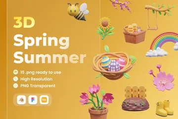Spring Summer 3D Icon Pack