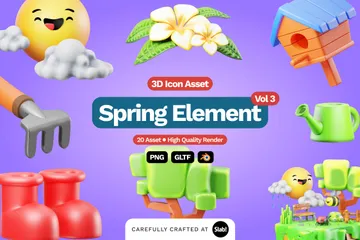 Spring Vol 3 3D Icon Pack
