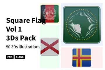 Square Flag Vol 1 3D Icon Pack