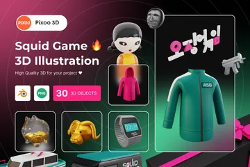Squid Game 3D Illustration Pack
