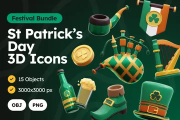 聖パトリックの日 3D Iconパック