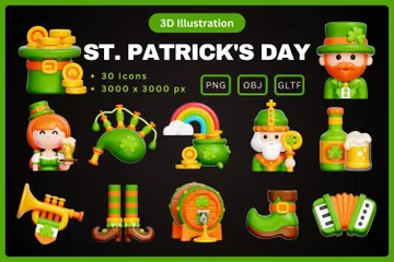 St. Patricks Tag 3D Icon Pack