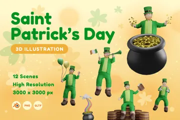 St. Patrick's Day (Tag des Heiligen Patrick) 3D Illustration Pack