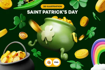 St. Patricks Day - Der Tag der Heiligen Patricks 3D Icon Pack