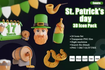 St. Patrick's Day - Der Tag des Heiligen Patrick 3D Icon Pack