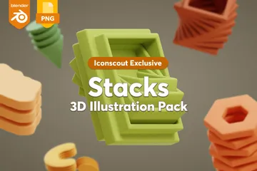 Stacks Shapes 3D Illustration Pack