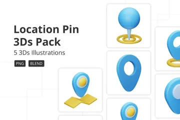 Standort-Pin 3D Icon Pack