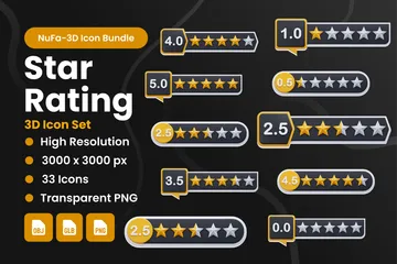 Star Rating 3D Icon Pack